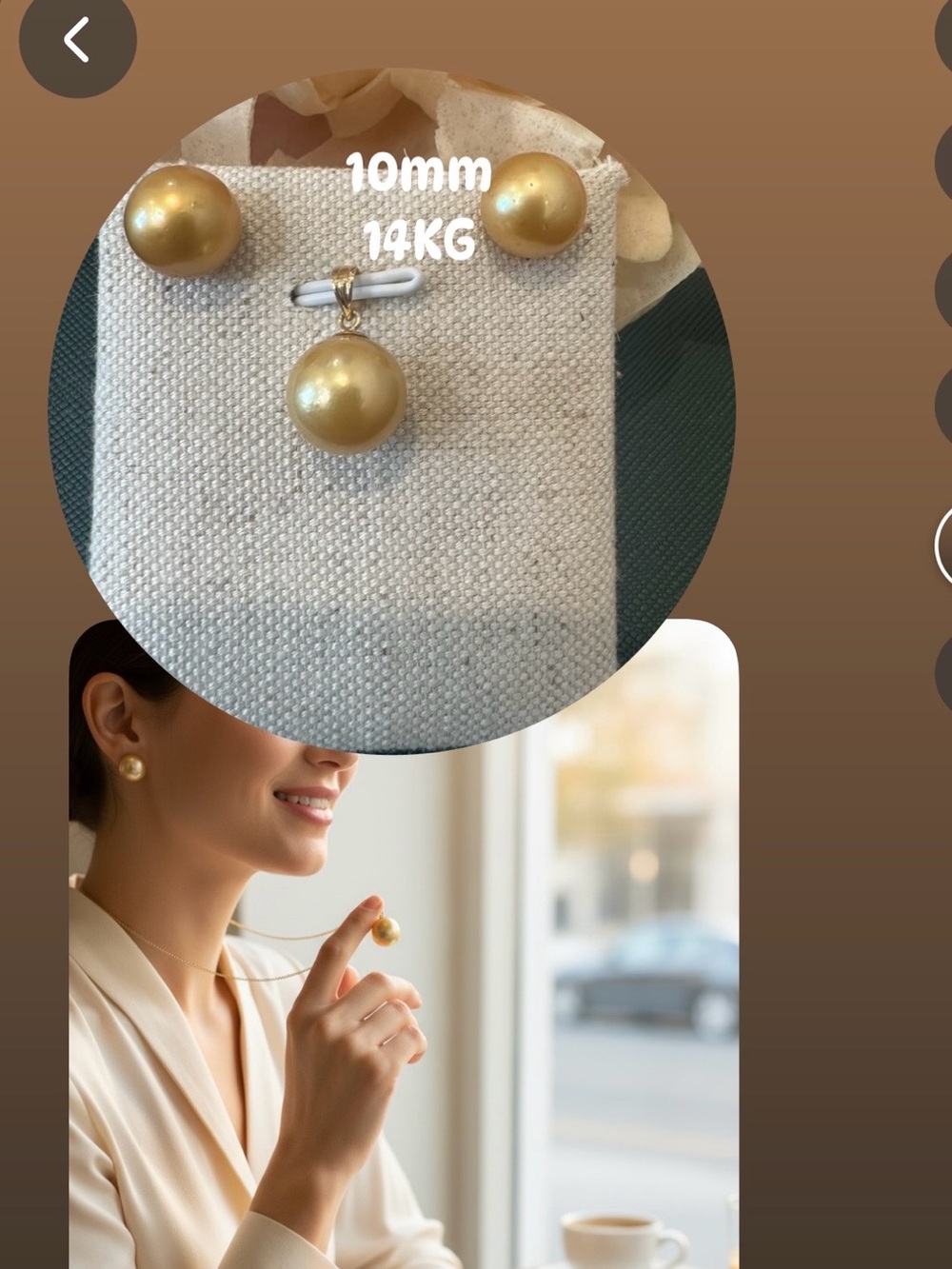 Authentic South sea pearl set in solid 14KG settings